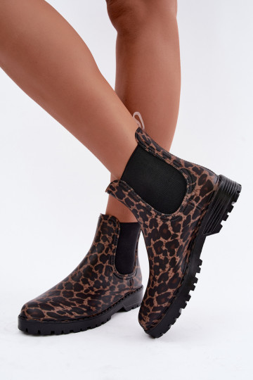 Stivali in gomma per donne con inserti elastici e stampa leopardata Ciariel