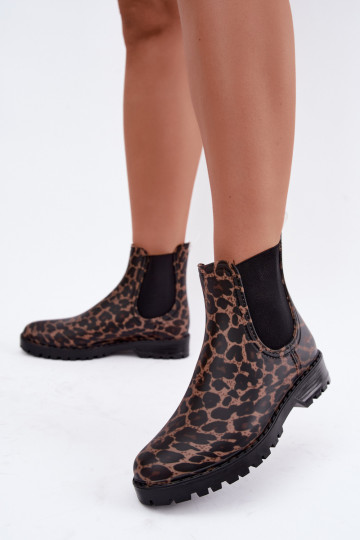 Stivali in gomma per donne con inserti elastici e stampa leopardata Ciariel 2