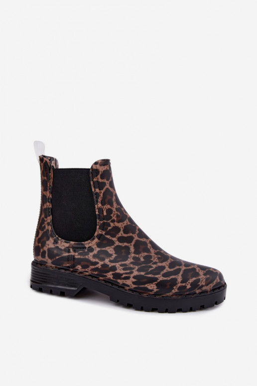 Stivali in gomma per donne con inserti elastici e stampa leopardata Ciariel
