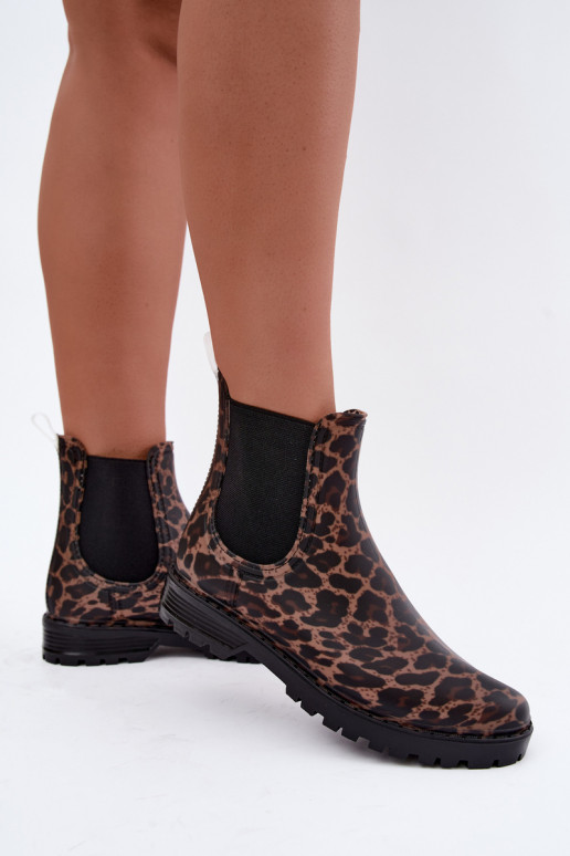 Stivali in gomma per donne con inserti elastici e stampa leopardata Ciariel