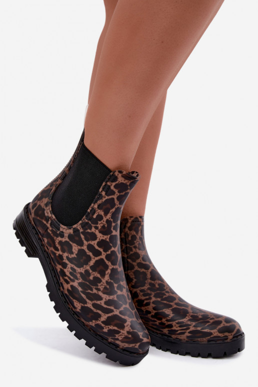 Stivali in gomma per donne con inserti elastici e stampa leopardata Ciariel