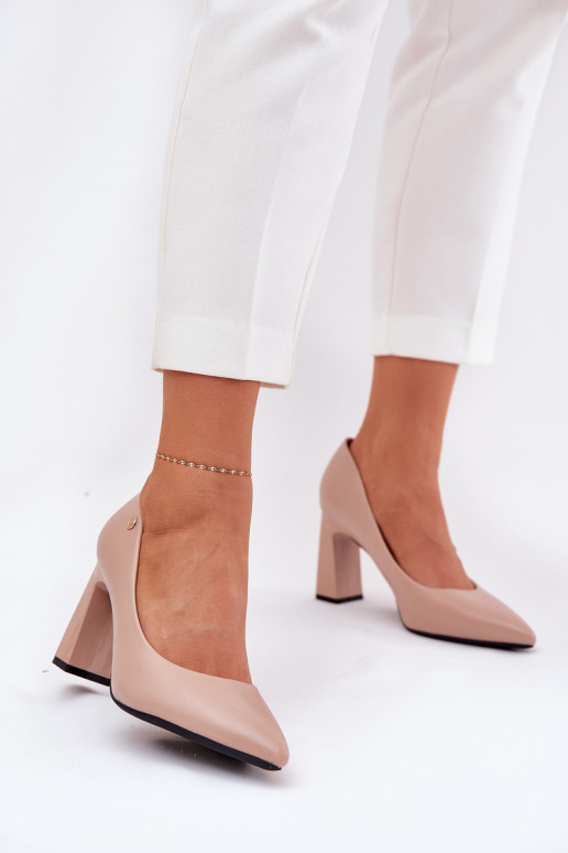 Scarpe con tacco dallo stile elegante Vinceza 62221 color sabbia