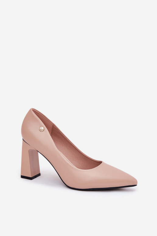 Scarpe con tacco dallo stile elegante Vinceza 62221 color sabbia