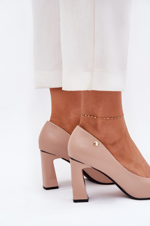 Scarpe con tacco dallo stile elegante Vinceza 62221 color sabbia