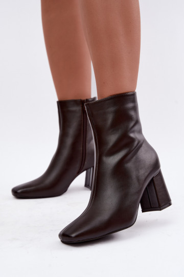 ankle boots foderati con tacco in colore marrone Tamine