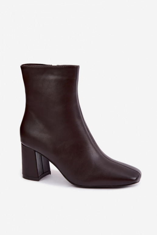 ankle boots foderati con tacco in colore marrone Tamine