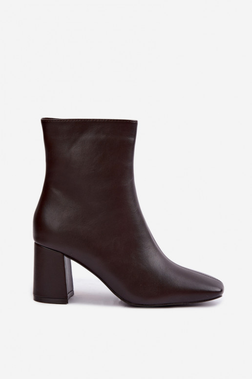 ankle boots foderati con tacco in colore marrone Tamine