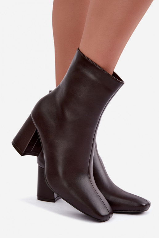 ankle boots foderati con tacco in colore marrone Tamine