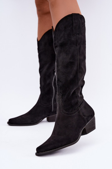 Stivali cowboy neri con tacco basso Grisel 2