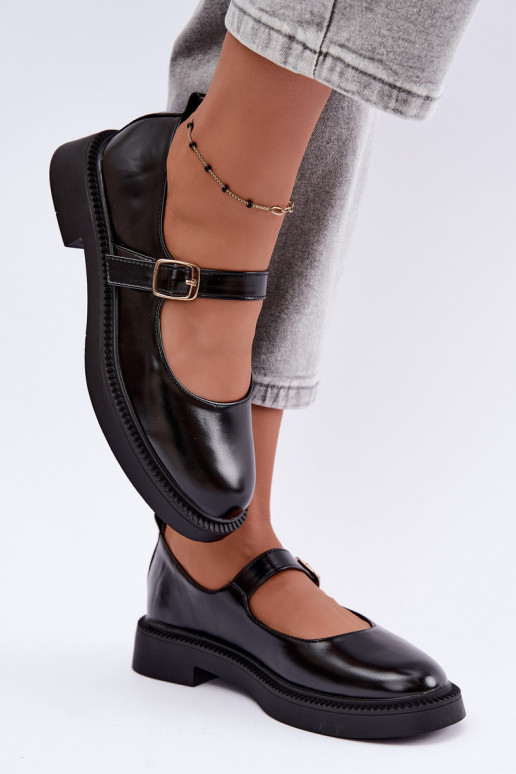 Scarpe nere con tacco largo Lareine