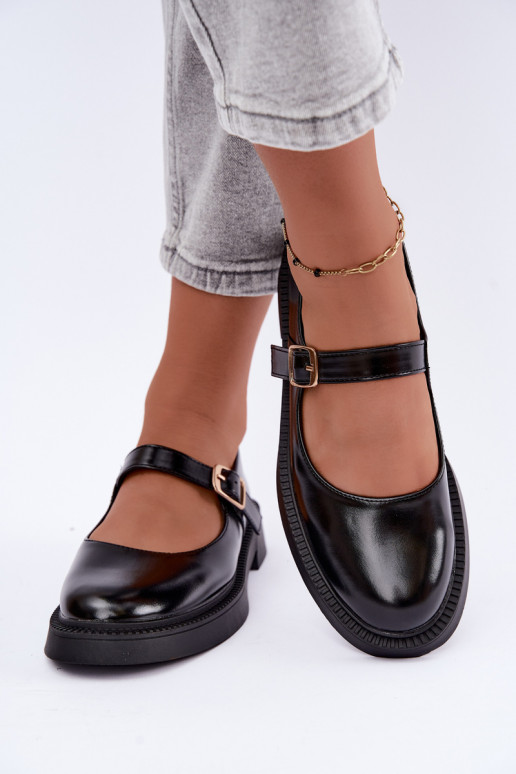 Scarpe nere con tacco largo Lareine