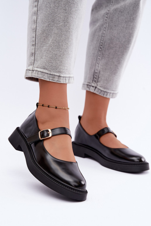 Scarpe nere con tacco largo Lareine