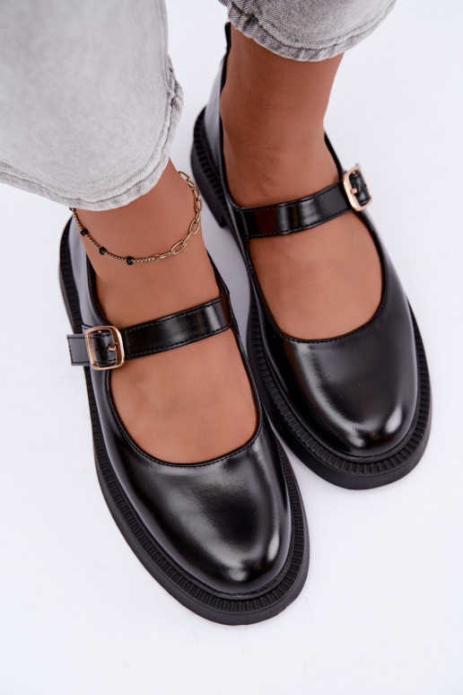 Scarpe nere con tacco largo Lareine