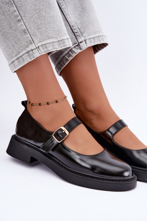 Scarpe nere con tacco largo Lareine