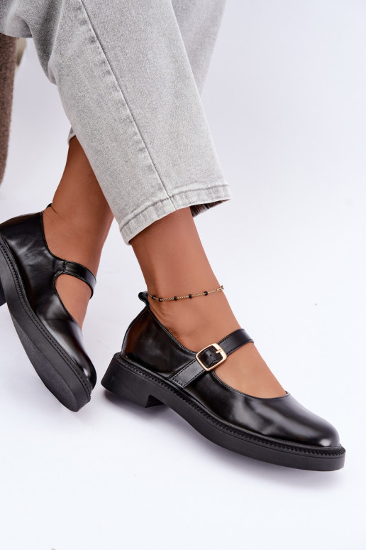 Scarpe nere con tacco largo Lareine