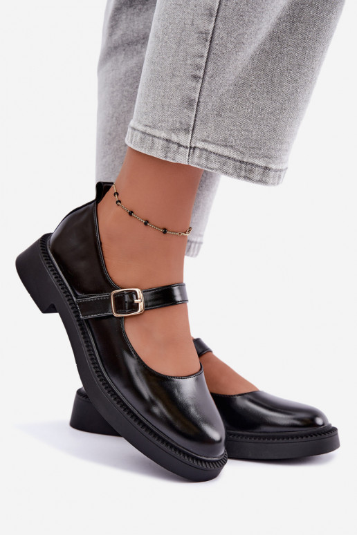 Scarpe nere con tacco largo Lareine