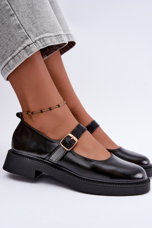 Scarpe nere con tacco largo Lareine
