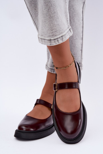 Scarpe bordeaux con tacco largo Lareine
