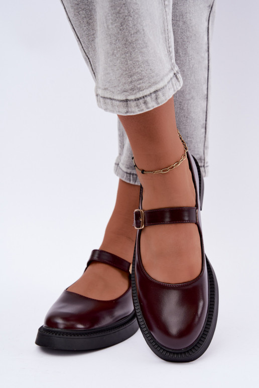 Scarpe bordeaux con tacco largo Lareine
