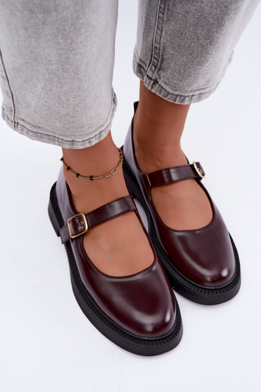 Scarpe bordeaux con tacco largo Lareine