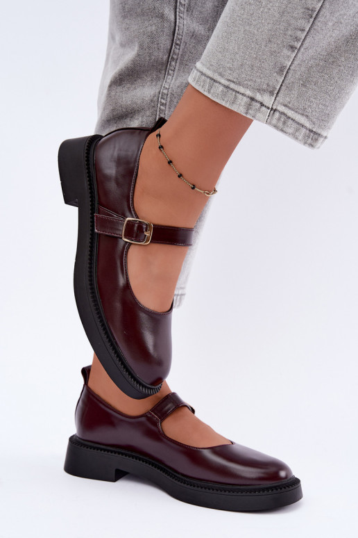 Scarpe bordeaux con tacco largo Lareine