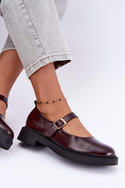 Scarpe bordeaux con tacco largo Lareine