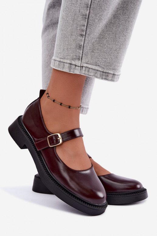 Scarpe bordeaux con tacco largo Lareine