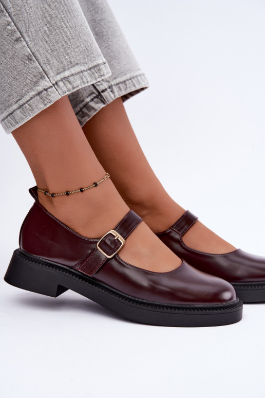 Scarpe bordeaux con tacco largo Lareine