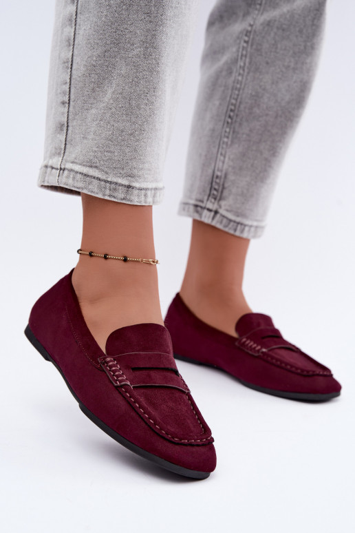 Sylvana mocassini piatti da donna color bordeaux
