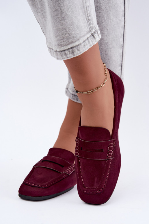 Sylvana mocassini piatti da donna color bordeaux