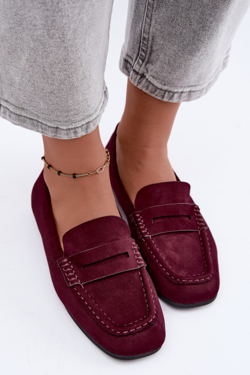 Sylvana mocassini piatti da donna color bordeaux