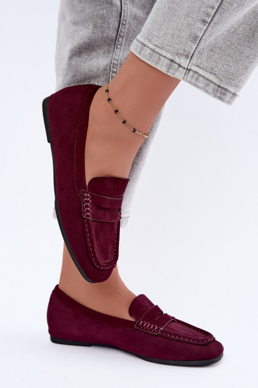 Sylvana mocassini piatti da donna color bordeaux