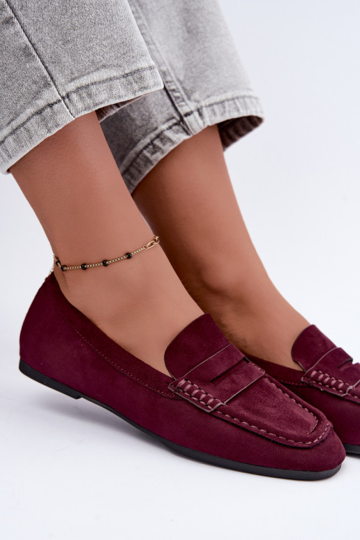 Sylvana mocassini piatti da donna color bordeaux