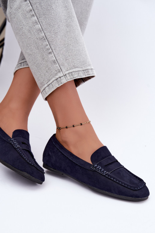 Sylvana mocassini piatti da donna color blu scuro