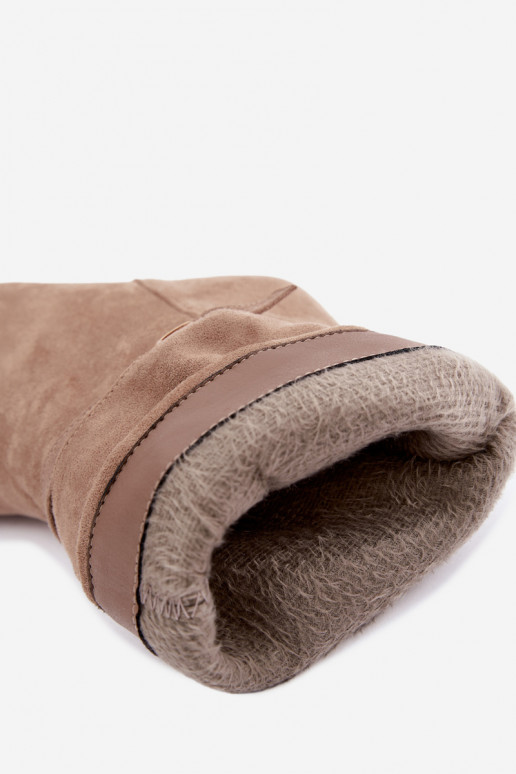 Eponine stivaletti caldi slip-on con tacchi sottili color sabbia