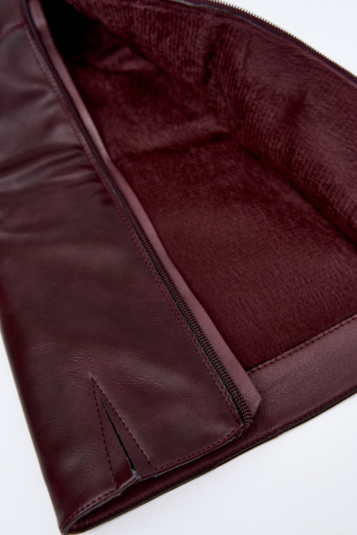 Philomene stivali lunghi imbottiti con tacco basso color bordeaux