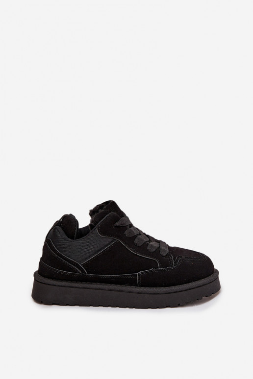 Sneakers neri da donna con isolamento e pelliccia all'interno Cyrissa