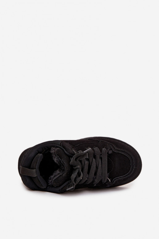 Sneakers neri da donna con isolamento e pelliccia all'interno Cyrissa