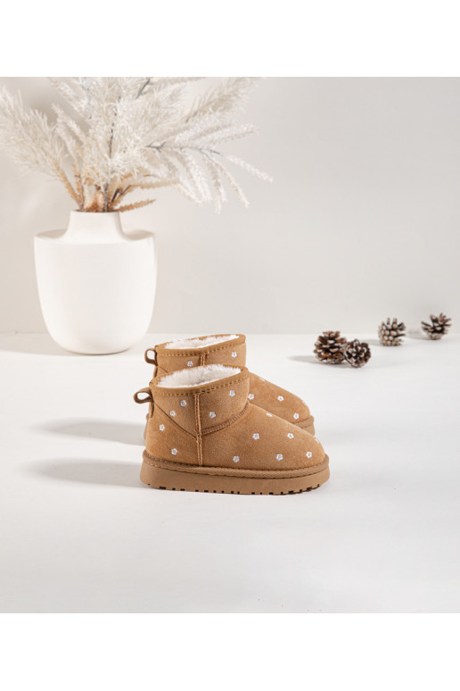 Stivali da neve per bambini con motivi floreali, color marrone, Gracina
