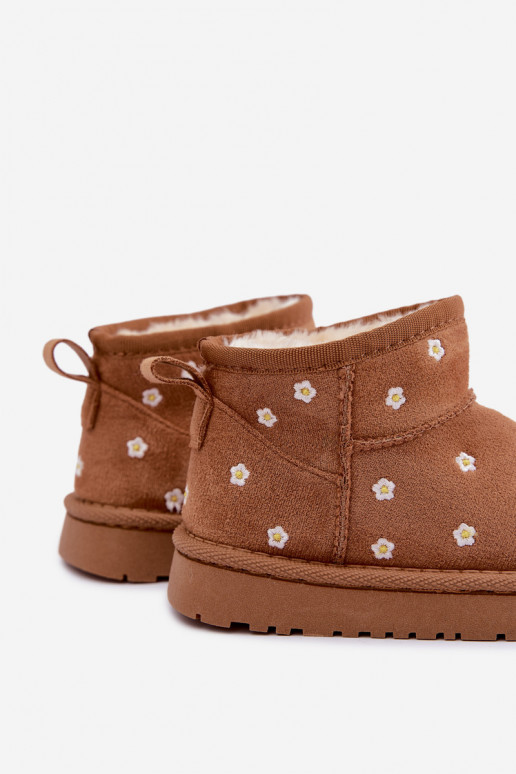Stivali da neve per bambini con motivi floreali, color marrone, Gracina