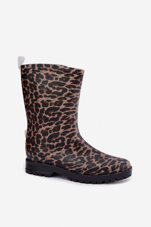 Stivali in gomma da uomo Solavelle con stampa leopardata