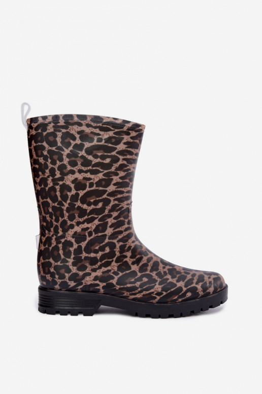 Stivali in gomma da uomo Solavelle con stampa leopardata