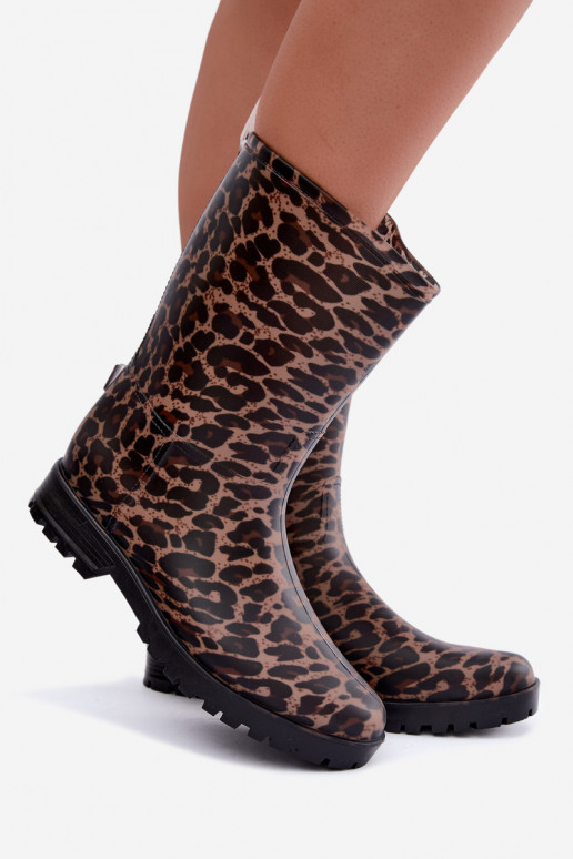 Stivali in gomma da uomo Solavelle con stampa leopardata