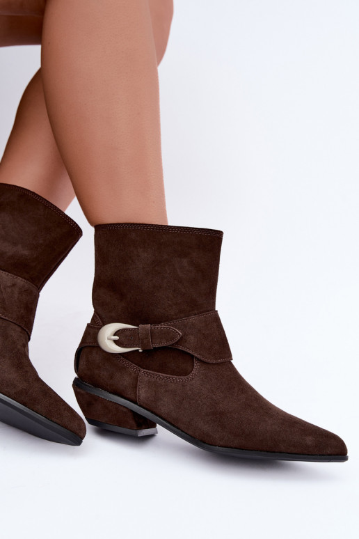 Stivaletti isolati Serenelle in stile cowboy in ecopelle marrone