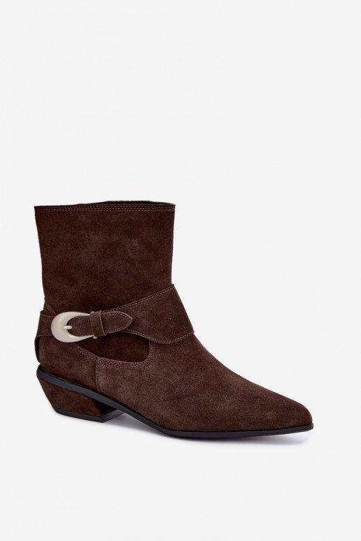 Stivaletti isolati Serenelle in stile cowboy in ecopelle marrone