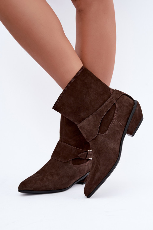 Stivaletti isolati Serenelle in stile cowboy in ecopelle marrone