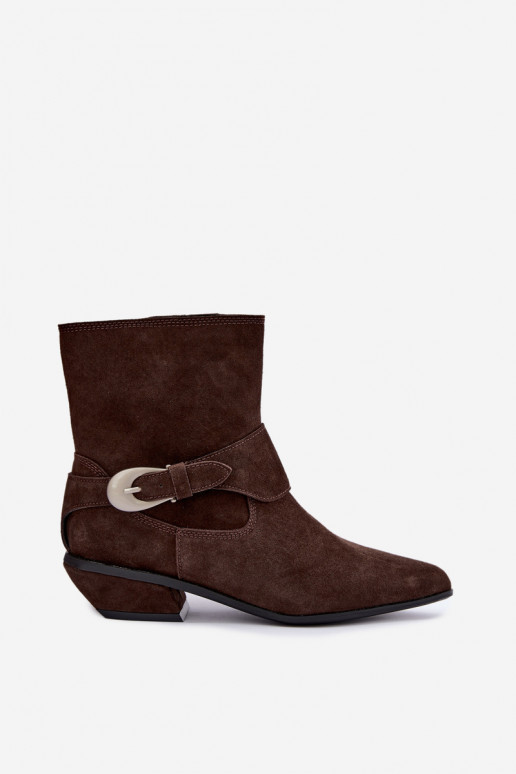 Stivaletti isolati Serenelle in stile cowboy in ecopelle marrone