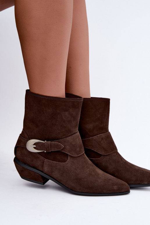 Stivaletti isolati Serenelle in stile cowboy in ecopelle marrone
