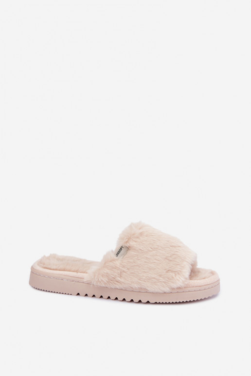 Pantofole da donna con pelliccia color sabbia Loraline