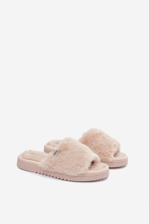 Pantofole da donna con pelliccia color sabbia Loraline